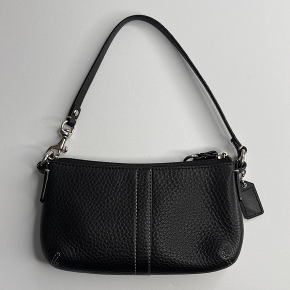 COACH Legacy Black Pebble Leather Wristlet - Picture 3 of 7